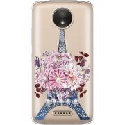 Чехол со стразами Motorola Moto C XT1750 Eiffel Tower