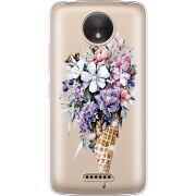 Чехол со стразами Motorola Moto C XT1750 Ice Cream Flowers