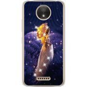 Чехол со стразами Motorola Moto C Plus XT1723 Girl with Umbrella
