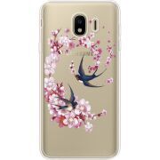 Чехол со стразами Samsung J400 Galaxy J4 2018 Swallows and Bloom