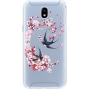 Чехол со стразами Samsung J530 Galaxy J5 2017 Swallows and Bloom