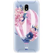 Чехол со стразами Samsung J530 Galaxy J5 2017 Pink Air Baloon