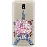 Чехол со стразами Samsung J730 Galaxy J7 2017 Eiffel Tower