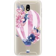 Чехол со стразами Samsung J730 Galaxy J7 2017 Pink Air Baloon
