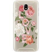 Чехол со стразами Samsung J730 Galaxy J7 2017 Love