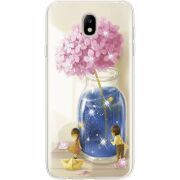 Чехол со стразами Samsung J730 Galaxy J7 2017 Little Boy and Girl