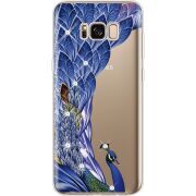 Чехол со стразами Samsung G955 Galaxy S8 Plus Peafowl