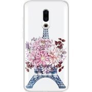 Чехол со стразами Meizu 16 Plus Eiffel Tower