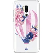 Чехол со стразами Meizu 16 Plus Pink Air Baloon