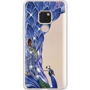 Чехол со стразами Huawei Mate 20 Peafowl