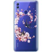 Чехол со стразами Honor Note 10 Swallows and Bloom