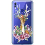 Чехол со стразами Honor Note 10 Deer with flowers