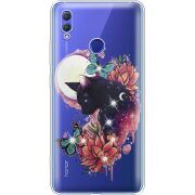 Чехол со стразами Honor Note 10 Cat in Flowers