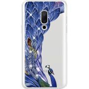Чехол со стразами Meizu 15 Peafowl