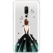 Чехол со стразами Meizu 15 Girl in the green dress