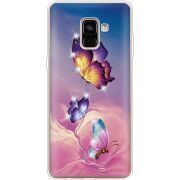 Чехол со стразами Samsung A730 Galaxy A8 Plus (2018) Butterflies