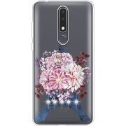 Чехол со стразами Nokia 3.1 Plus Eiffel Tower