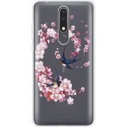 Чехол со стразами Nokia 3.1 Plus Swallows and Bloom