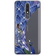 Чехол со стразами Nokia 3.1 Plus Peafowl