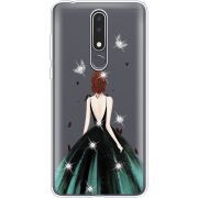 Чехол со стразами Nokia 3.1 Plus Girl in the green dress