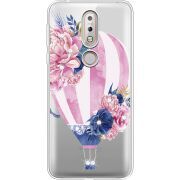 Чехол со стразами Nokia 7.1 Pink Air Baloon