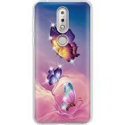 Чехол со стразами Nokia 7.1 Butterflies