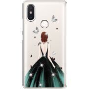 Чехол со стразами Xiaomi Mi 8 SE Girl in the green dress
