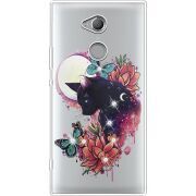 Чехол со стразами Sony Xperia XA2 Ultra H4213 Cat in Flowers
