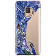 Чехол со стразами Samsung G960 Galaxy S9 Peafowl