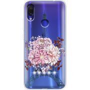 Чехол со стразами Xiaomi Redmi Note 7 Eiffel Tower