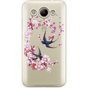 Чехол со стразами Huawei Y3 2017 Swallows and Bloom