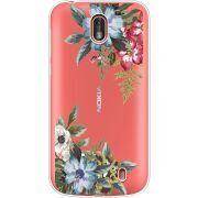 Прозрачный чехол Uprint Nokia 1 Floral