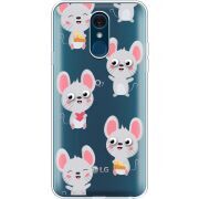 Прозрачный чехол Uprint LG Q7 / Q7 Plus  с 3D-глазками Mouse