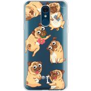 Прозрачный чехол Uprint LG Q7 / Q7 Plus  с 3D-глазками Pug