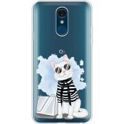 Прозрачный чехол Uprint LG Q7 / Q7 Plus  Cat Style