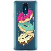 Прозрачный чехол Uprint LG Q7 / Q7 Plus  Donuts