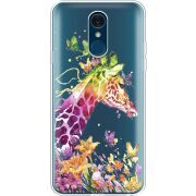 Прозрачный чехол Uprint LG Q7 / Q7 Plus  Colorful Giraffe