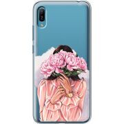 Прозрачный чехол Uprint Huawei Y6 2019 Девушка с Пионами