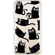 Прозрачный чехол Uprint Huawei Y6 2 с 3D-глазками Black Kitty