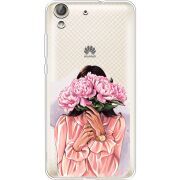 Прозрачный чехол Uprint Huawei Y6 2 Девушка с Пионами