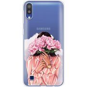 Прозрачный чехол Uprint Samsung M105 Galaxy M10 Девушка с Пионами