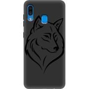 Черный чехол Uprint Samsung A305 Galaxy A30 Wolf