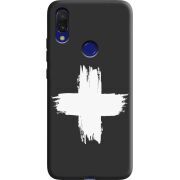 Черный чехол Uprint Xiaomi Redmi 7 Білий хрест ЗСУ
