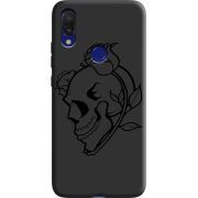 Черный чехол Uprint Xiaomi Redmi 7 Skull and Roses
