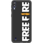 Черный чехол Uprint Samsung M105 Galaxy M10 Free Fire White Logo