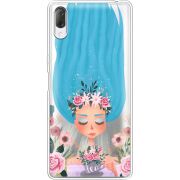 Прозрачный чехол Uprint Sony Xperia L3 I4312 Blue Hair