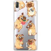 Прозрачный чехол Uprint Sony Xperia L3 I4312 с 3D-глазками Pug