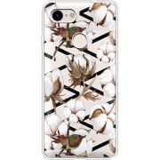 Прозрачный чехол Uprint Google Pixel 3 Cotton flowers