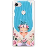 Прозрачный чехол Uprint Google Pixel 3 XL Blue Hair