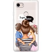 Прозрачный чехол Uprint Google Pixel 3 XL Super Mama